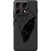 Чорний чохол BoxFace Moto Edge 70 Pro Wolf and Raven