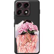 Прозорий чохол BoxFace Moto Edge 70 Pro Девушка с Пионами