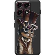 Прозорий чохол BoxFace Moto Edge 70 Pro Steampunk Cat