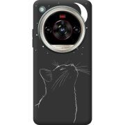 Чорний чохол BoxFace Nubia Focus 2 Ultra Місячний кіт