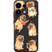 Прозорий чохол BoxFace OPPO Reno 16 Pro с 3D-глазками Pug