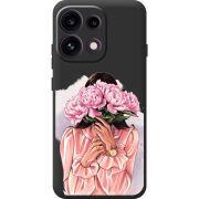 Прозорий чохол BoxFace OPPO Reno 16 Pro Девушка с Пионами