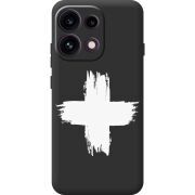 Чорний чохол BoxFace OPPO Reno 16 Pro Білий хрест ЗСУ