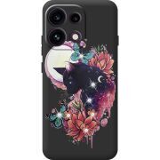 Чохол зі стразами OPPO Reno 16F Cat in Flowers