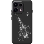 Чорний чохол BoxFace OPPO Reno 16F Військовий літак