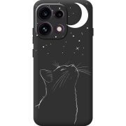 Чорний чохол BoxFace OPPO Reno 16F Місячний кіт