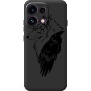Чорний чохол BoxFace OPPO Reno 16F Wolf and Raven