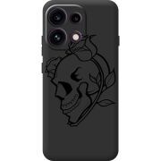 Чорний чохол BoxFace OPPO Reno 16F Skull and Roses