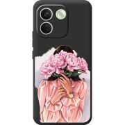 Прозорий чохол BoxFace Xiaomi Redmi Note 17 Pro Max Девушка с Пионами