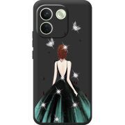Чохол зі стразами Xiaomi Redmi Note 17 Pro Max Girl in the green dress