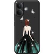 Чохол зі стразами Poco X8 5G Girl in the green dress
