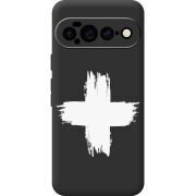 Чорний чохол BoxFace Google Pixel 11 Pro XL Білий хрест ЗСУ