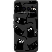 Прозорий чохол BoxFace Google Pixel 11 Pro XL с 3D-глазками Black Kitty