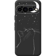 Чорний чохол BoxFace Google Pixel 11 Pro Місячний кіт