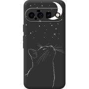 Чорний чохол BoxFace Google Pixel 11 Місячний кіт