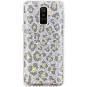 Чехол с блёстками Samsung A605 Galaxy A6 Plus 2018 Леопард