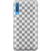 Чехол с блёстками Samsung A750 Galaxy A7 2018 Шахматы