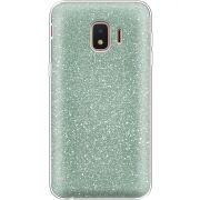 Чехол с блёстками Samsung J260 Galaxy J2 Core Зеленый
