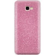 Чехол с блёстками Samsung J415 Galaxy J4 Plus 2018 Розовый