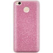 Чехол с блёстками Xiaomi Redmi 4x Розовый