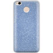 Чехол с блёстками Xiaomi Redmi 4x Голубой
