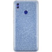 Чехол с блёстками Honor Note 10 Голубой
