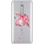 Прозрачный чехол Uprint Nokia 5 Floral Flamingo