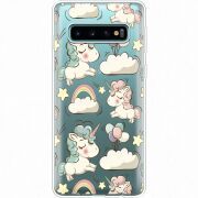 Прозрачный чехол Uprint Samsung G973 Galaxy S10 Unicorns
