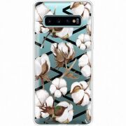 Прозрачный чехол Uprint Samsung G973 Galaxy S10 Cotton flowers