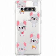 Прозрачный чехол Uprint Samsung G975 Galaxy S10 Plus с 3D-глазками Mouse