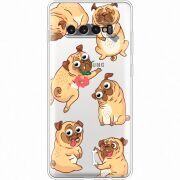 Прозрачный чехол Uprint Samsung G975 Galaxy S10 Plus с 3D-глазками Pug