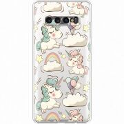 Прозрачный чехол Uprint Samsung G975 Galaxy S10 Plus Unicorns