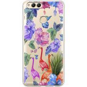 Прозрачный чехол Uprint Honor 7x Flamingo