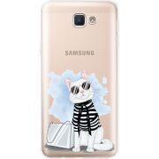 Прозрачный чехол Uprint Samsung J5 Prime G570F Cat Style
