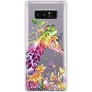 Прозрачный чехол Uprint Samsung N950F Galaxy Note 8 Colorful Giraffe