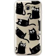 Прозрачный чехол Uprint Samsung A720 Galaxy A7 2017 с 3D-глазками Black Kitty