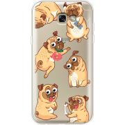 Прозрачный чехол Uprint Samsung A720 Galaxy A7 2017 с 3D-глазками Pug