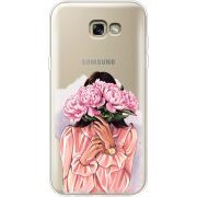 Прозрачный чехол Uprint Samsung A720 Galaxy A7 2017 Девушка с Пионами