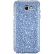 Чехол с блёстками Samsung A720 Galaxy A7 2017 Голубой