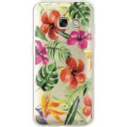 Прозрачный чехол Uprint Samsung A320 Galaxy A3 2017 Tropical Flowers