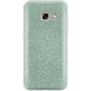 Чехол с блёстками Samsung A320 Galaxy A3 2017 Зеленый