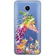 Прозрачный чехол Uprint Meizu M5 Colorful Giraffe