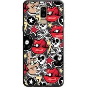 Черный чехол Uprint Samsung J810 Galaxy J8 2018 Rock Graffiti