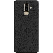 Черный чехол Uprint Samsung J810 Galaxy J8 2018 Leaves