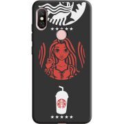 Черный чехол Uprint Xiaomi Redmi Note 6 Pro RedWhite Coffee
