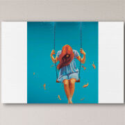 Печать на холсте 60 на 40 сантиметров Girl In The Sea