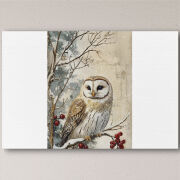 Печать на холсте 60 на 40 сантиметров Christmas Owl