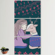 Модульные картины горизонтальные  60 на 40 3шт Girl and deer
