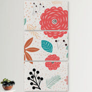 Модульные картины горизонтальные  60 на 40 3шт Line Flowers