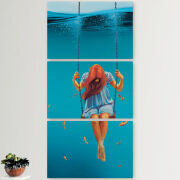 Модульные картины горизонтальные  60 на 40 3шт Girl In The Sea